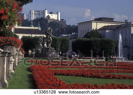Salzburg, Austria, Mirabell Gardens at Mirabell Palace in Salzburg View Large Photo Image Stock Photo - Salzburg, Austria, Mirabell Gardens at Mirabell Palace in Salzburg . Fotosearch