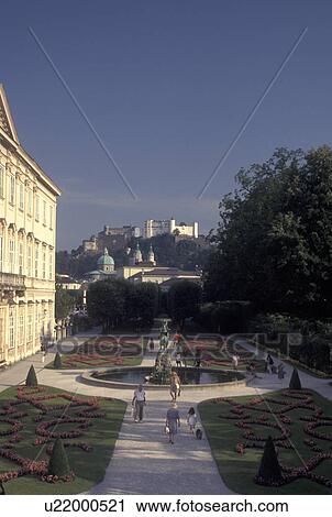 Salzburg, Austria, View of Mirabell Gardens from Mirabell Palace in Salzburg View Large Photo Image Stock Image - Salzburg, Austria, View of Mirabell Gardens from Mirabell Palace in Salzburg . Fotosearch