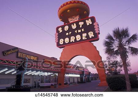 Stock Photo -  SC, South of the Border, South Carolina, NC, Statue of Pedro at the South of the Border off of I-95 the South Carolina and North Carolina border.. Fotosearch