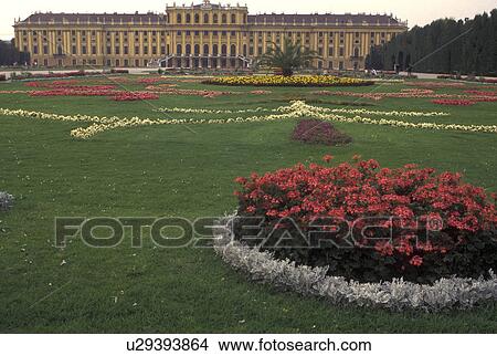 Picture -  Schonbrunn Palace, Vienna, Austria, Wien, Schloss Schonbrunn, a 1440-room summer palace. Fotosearch