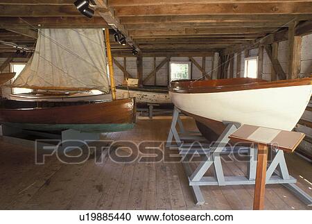 Searsport, ME, Maine, Boats displayed inside the Penobscot Marine Museum in Historic Searsport. View Large Photo Image Stock Image - Searsport, ME, Maine, Boats displayed inside the Penobscot Marine Museum in Historic Searsport.. Fotosearch