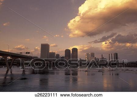 skyline, Richmond, VA, Virginia, Skyline of downtown Richmond at dusk. Manchester Bridge spans the James River. View Large Photo Image Stock Image - skyline, Richmond, VA, Virginia, Skyline of downtown Richmond at dusk. Manchester Bridge spans the James River.. Fotosearch