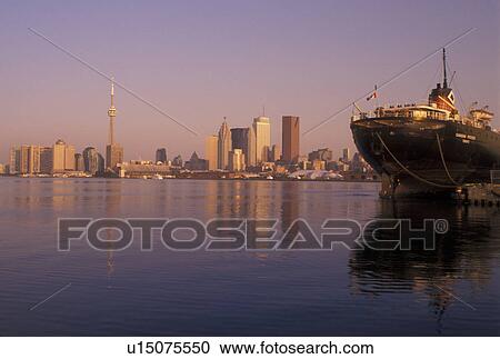 skyline, Toronto, Canada, Ontario, Lake Ontario, Skyline of downtown Toronto from Toronto Inner Harbor on Lake Ontario. View Large Photo Image Stock Image - skyline, Toronto, Canada, Ontario, Lake Ontario, Skyline of downtown Toronto from Toronto Inner Harbor on Lake Ontario.. Fotosearch