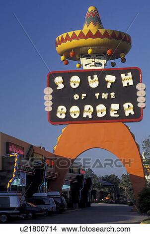 Picture -  South of the Border, SC, South Carolina, NC, Statue of Pedro at the South of the Border off of I-95 the South Carolina and North Carolina border.. Fotosearch