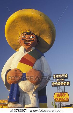 Stock Image -  South of the Border, SC, South Carolina, NC, Statue of Pedro at the South of the Border off of I-95 the South Carolina and North Carolina border.. Fotosearch