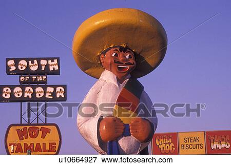 Stock Photo -  South of the Border, SC, South Carolina, NC, Statue of Pedro at the South of the Border off of I-95 the South Carolina and North Carolina border.. Fotosearch