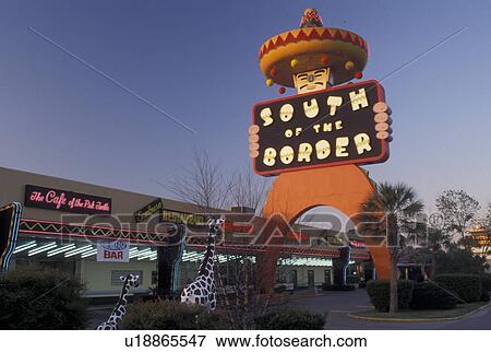 Stock Photo -  South of the Border, SC, South Carolina, NC, Statue of Pedro at the South of the Border tourist attraction off of I-95 the South Carolina and North Carolina border.. Fotosearch