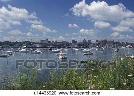 South Portland, ME, Maine, Boats buoyed in Portland Harbor on Casco Bay. View Large Photo Image Stock Image - South Portland, ME, Maine, Boats buoyed in Portland Harbor on Casco Bay.. Fotosearch