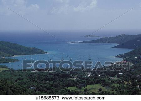 St. John, U. S. Virgin Islands, Caribbean, USVI, Scenic view of Coral Bay on Saint John Island. View Large Photo Image Stock Image - St. John, U. S. Virgin Islands, Caribbean, USVI, Scenic view of Coral Bay on Saint John Island.. Fotosearch