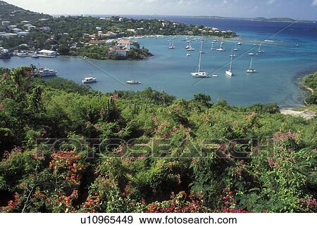 St. John, U. S. Virgin Islands, Caribbean, USVI, Scenic view of Cruz Bay on Saint John Island. View Large Photo Image Stock Photo - St. John, U. S. Virgin Islands, Caribbean, USVI, Scenic view of Cruz Bay on Saint John Island.. Fotosearch