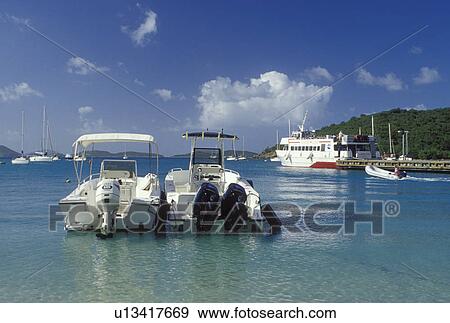 St. John, U. S. Virgin Islands, Caribbean, USVI, Boats in Cruz Bay on Saint John Island. View Large Photo Image Stock Photo - St. John, U. S. Virgin Islands, Caribbean, USVI, Boats in Cruz Bay on Saint John Island.. Fotosearch