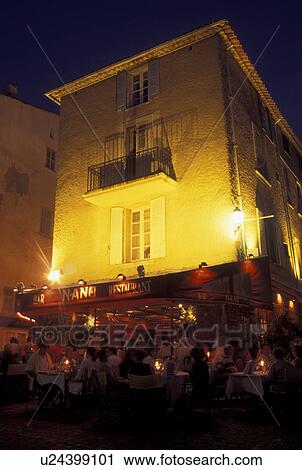 St. Tropez, outdoor cafT, France, Cote d' Azur, Provence, Var, Europe, Outdoor cafes along the waterfront in Saint Tropez in the evening on the Mediterranean Sea. View Large Photo Image Stock Image - St. Tropez, outdoor cafT, France, Cote d' Azur, Provence, Var, Europe, Outdoor cafes along the waterfront in Saint Tropez in the evening on the Mediterranean Sea.. Fotosearch