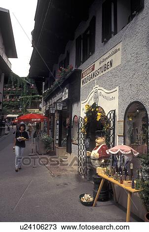St. Wolfgang, Austria, Salzkammergut, Oberosterreich, Shops in the resort town of Saint Wolfgang. View Large Photo Image Stock Image - St. Wolfgang, Austria, Salzkammergut, Oberosterreich, Shops in the resort town of Saint Wolfgang. . Fotosearch