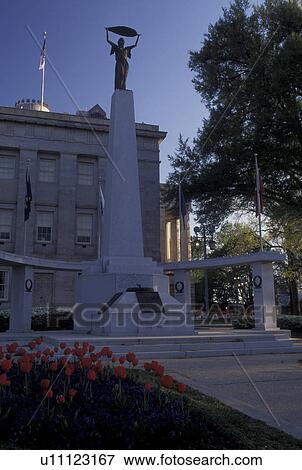 Stock Photo -  State Capitol, Raleigh, NC, State House, North Carolina, World War II Memorial outside the North Carolina State Capitol in Raleigh.. Fotosearch