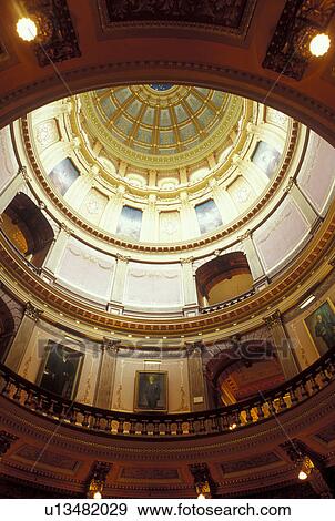 State Capitol, State House, Lansing, MI, Michigan, Inner Dome inside the Michigan State Capitol Building in the capital city of Lansing. View Large Photo Image Stock Photo - State Capitol, State House, Lansing, MI, Michigan, Inner Dome inside the Michigan State Capitol Building in the capital city of Lansing.. Fotosearch