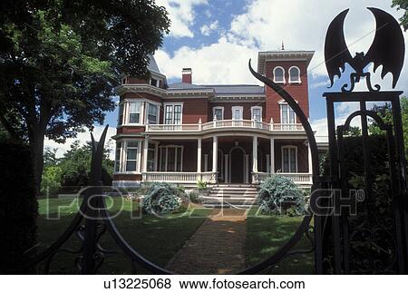 Stephan King, Bangor, Maine, ME, Writer Stephen King's Home an Italianate villa, the William Arnold House, stands behind a wrought-iron fence decorated with bats, spiders and webs in Bangor. View Large Photo Image Stock Photo - Stephan King, Bangor, Maine, ME, Writer Stephen King's Home an Italianate villa, the William Arnold House, stands behind a wrought-iron fence decorated with bats, spiders and webs in Bangor.. Fotosearch