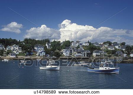 Stonington, ME, Maine, Deer Isle, Lobster boats buoyed in the harbor of the lobstering village of Stonington on Deer Isle on the Atlantic Ocean. View Large Photo Image Stock Photo - Stonington, ME, Maine, Deer Isle, Lobster boats buoyed in the harbor of the lobstering village of Stonington on Deer Isle on the Atlantic Ocean.. Fotosearch