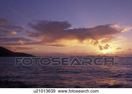 sunrise, British Virgin Islands, Tortola, Road Town, Caribbean, BVI, Sunrise over the Caribbean Sea from the island of Tortola. View Large Photo Image Stock Photo - sunrise, British Virgin Islands, Tortola, Road Town, Caribbean, BVI, Sunrise over the Caribbean Sea from the island of Tortola.. Fotosearch