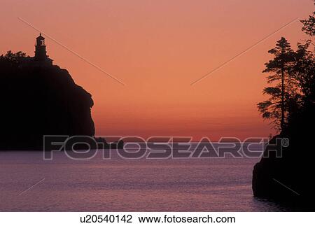 sunrise, lighthouse, Lake Superior, North Shore Drive, Two Harbors, MN, Minnesota, Split Rock Lighthouse situated on a high cliff on the north shore of Lake Superior at Split Rock Lighthouse State Park in Two Harbors at sunrise. View Large Photo Image Stock Image - sunrise, lighthouse, Lake Superior, North Shore Drive, Two Harbors, MN, Minnesota, Split Rock Lighthouse situated on a high cliff on the north shore of Lake Superior at Split Rock Lighthouse State Park in Two Harbors at sunrise.. Fotosearch