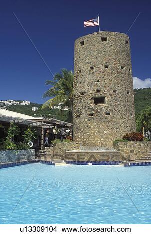 swimming pool, hotel, tower, U. S. Virgin Islands, St. Thomas, Charlotte Amalie, Caribbean, USVI, Swimming pool at the Inn at Blackbeard's Castle in Charlotte Amalie on Saint Thomas Island. View Large Photo Image Picture - swimming pool, hotel, tower, U. S. Virgin Islands, St. Thomas, Charlotte Amalie, Caribbean, USVI, Swimming pool at the Inn at Blackbeard's Castle in Charlotte Amalie on Saint Thomas Island.. Fotosearch
