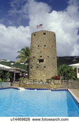swimming pool, tower, hotel, St. Thomas, Caribbean, Charlotte Amalie, U. S. Virgin Islands, USVI, Swimming pool at the Inn at Blackbeard's Castle in Charlotte Amalie on Saint Thomas Island. View Large Photo Image Stock Photo - swimming pool, tower, hotel, St. Thomas, Caribbean, Charlotte Amalie, U. S. Virgin Islands, USVI, Swimming pool at the Inn at Blackbeard's Castle in Charlotte Amalie on Saint Thomas Island.. Fotosearch