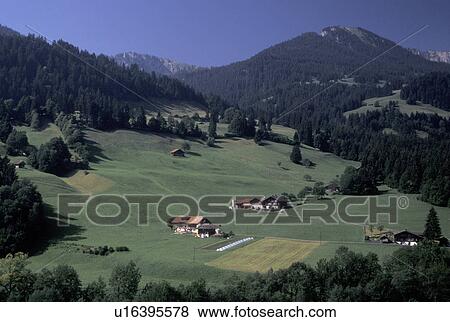 Switzerland, Berne, Bern, Scenic countryside of the Simmental Valley in the Bernese Oberland. View Large Photo Image Stock Photo - Switzerland, Berne, Bern, Scenic countryside of the Simmental Valley in the Bernese Oberland.. Fotosearch