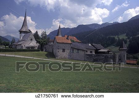 Switzerland, Fribourg, Scenic village of Rougemont in the Canton of Fribourg View Large Photo Image Stock Image - Switzerland, Fribourg, Scenic village of Rougemont in the Canton of Fribourg . Fotosearch