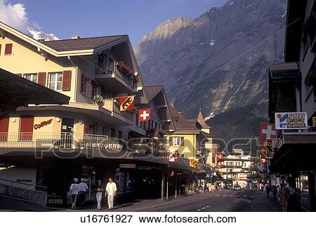 Switzerland, Grindenwald, Berne, Bern, Alpine resort town of Grindenwald in the Bernese Oberland. View Large Photo Image Stock Photo - Switzerland, Grindenwald, Berne, Bern, Alpine resort town of Grindenwald in the Bernese Oberland.. Fotosearch