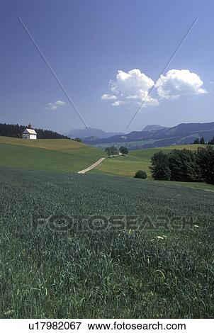 Stock Photo -  Switzerland, Lucerne, Entlebach Valley, Europe, Scenic view of the Entlebach Valley in Switzerland.. Fotosearch