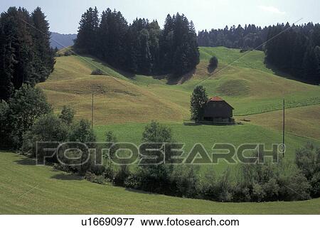 Switzerland, Lucerne, Schupfheim, Entlebach Valley, Europe, Scenic view of the Entlebach Valley in Luzern. View Large Photo Image Stock Photo - Switzerland, Lucerne, Schupfheim, Entlebach Valley, Europe, Scenic view of the Entlebach Valley in Luzern.. Fotosearch