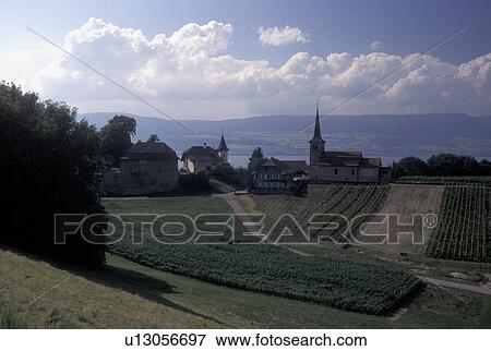Switzerland, Scenic village of Font in the Canton of Fribourg. View Large Photo Image Stock Photo - Switzerland, Scenic village of Font in the Canton of Fribourg.. Fotosearch