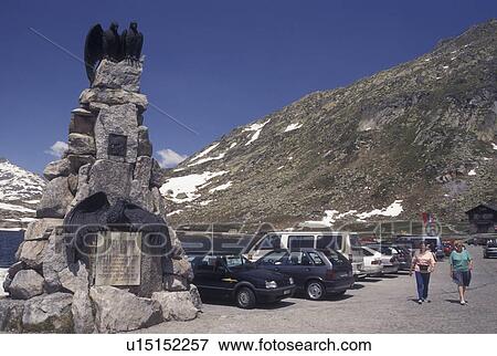 Switzerland, Ticino, St. Gotthard Pass Road, Alps, Summit of Saint Gotthard Mountain Pass in the scenic Swiss Alps in the summer. View Large Photo Image Stock Photo - Switzerland, Ticino, St. Gotthard Pass Road, Alps, Summit of Saint Gotthard Mountain Pass in the scenic Swiss Alps in the summer.. Fotosearch