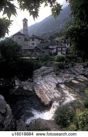 Switzerland, Ticino, Val Verzasca, Lavertezzo, Village of Lavertezzo. View Large Photo Image Picture - Switzerland, Ticino, Val Verzasca, Lavertezzo, Village of Lavertezzo.. Fotosearch