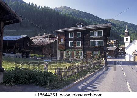 Switzerland, Valais, Goms, Alps, Village of Geschinen in the Canton of Valais in the summer. View Large Photo Image Stock Image - Switzerland, Valais, Goms, Alps, Village of Geschinen in the Canton of Valais in the summer.. Fotosearch