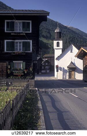 Switzerland, Valais, Goms, Alps, Village of Geschinen in the Canton of Valais in the summer. View Large Photo Image Stock Photo - Switzerland, Valais, Goms, Alps, Village of Geschinen in the Canton of Valais in the summer.. Fotosearch