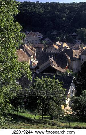 Switzerland, Vaud, Scenic village of Romainmotier, View Large Photo Image Picture - Switzerland, Vaud, Scenic village of Romainmotier, . Fotosearch
