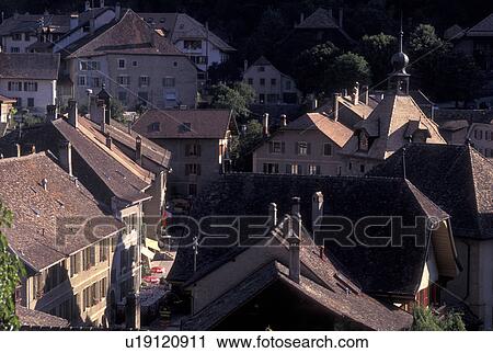 Switzerland, Vaud, Scenic village of Romainmotier, View Large Photo Image Stock Image - Switzerland, Vaud, Scenic village of Romainmotier, . Fotosearch
