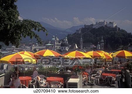 terrace, outdoor cafT, Salzburg, Austria, View of the city of Salzburg from the terrace at CafT Winkler outside Casino Salsburg. View Large Photo Image Stock Image -  terrace, outdoor cafT, Salzburg, Austria, View of the city of Salzburg from the terrace at CafT Winkler outside Casino Salsburg.. Fotosearch