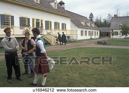 Thunder Bay, Canada, Ontario, Men dressed in authentic costumes celebrate Scottish Days outside the Great Hall at Old Fort William, Fur Trading Post, in Thunder Bay. View Large Photo Image Stock Image - Thunder Bay, Canada, Ontario, Men dressed in authentic costumes celebrate Scottish Days outside the Great Hall at Old Fort William, Fur Trading Post, in Thunder Bay.. Fotosearch