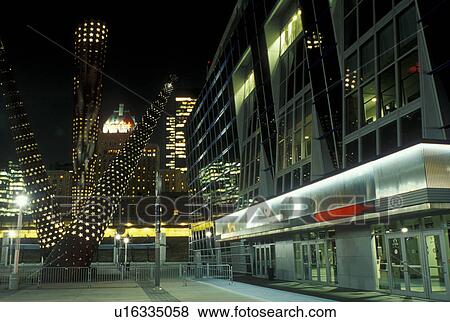 Stock Photo -  Toronto, arena, Canada, Ontario, Air Canada Centre at night in downtown Toronto. . Fotosearch