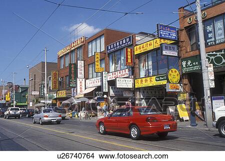 Toronto, Canada, Ontario, Dundas Street and Chinatown in downtown Toronto. View Large Photo Image Picture - Toronto, Canada, Ontario, Dundas Street and Chinatown in downtown Toronto. . Fotosearch