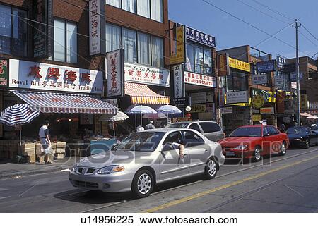 Stock Photography -  Toronto, Canada, Ontario, Dundas Street and Chinatown in downtown Toronto. . Fotosearch