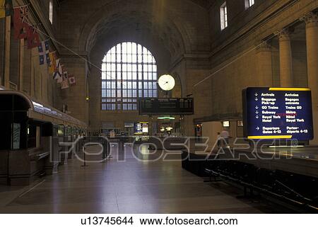 Picture -  Toronto, Canada, Ontario, Interior of Union Station in downtown Toronto. . Fotosearch
