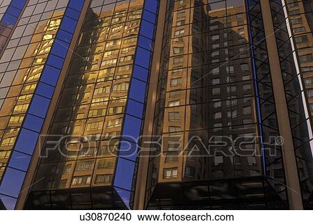 Stock Image -  Toronto, Canada, Ontario, Modern glass high-rise in downtown Toronto. . Fotosearch