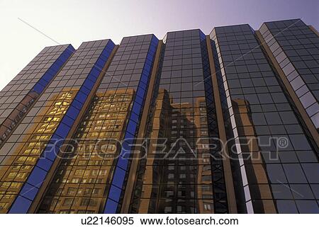 Stock Photography -  Toronto, Canada, Ontario, Modern glass high-rise in downtown Toronto. . Fotosearch