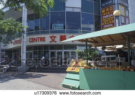 Toronto, Canada, Ontario, Outdoor market and stores in Chinatown in downtown Toronto. View Large Photo Image Stock Photograph - Toronto, Canada, Ontario, Outdoor market and stores in Chinatown in downtown Toronto. . Fotosearch