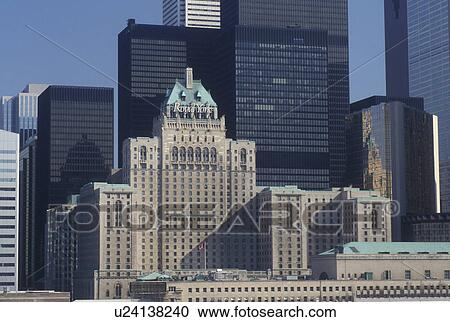 Toronto, Canada, Ontario, Royal York Hotel and skyline of downtown Toronto. View Large Photo Image Stock Image - Toronto, Canada, Ontario, Royal York Hotel and skyline of downtown Toronto. . Fotosearch