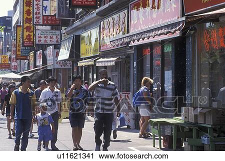 Toronto, Canada, Ontario, Shops and restaurants in Chinatown along Spadina Avenue in downtown Toronto. View Large Photo Image Stock Image - Toronto, Canada, Ontario, Shops and restaurants in Chinatown along Spadina Avenue in downtown Toronto. . Fotosearch