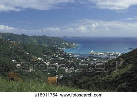 Tortola, Road Town, British Virgin Islands, Caribbean, BVI, Road Bay, Scenic view of Road Town on the island of Tortola on the Caribbean Sea. View Large Photo Image Picture - Tortola, Road Town, British Virgin Islands, Caribbean, BVI, Road Bay, Scenic view of Road Town on the island of Tortola on the Caribbean Sea.. Fotosearch
