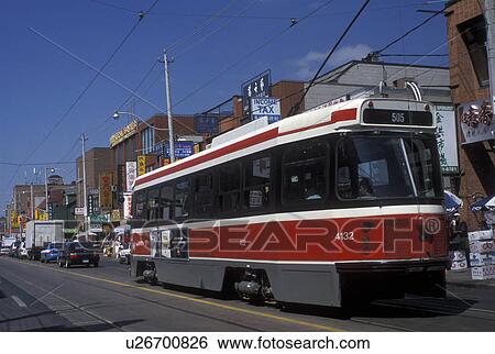 trolley, Toronto, Canada, Ontario, Chinatown, Trolley runs along the main street in Chinatown in downtown Toronto. View Large Photo Image Stock Photograph - trolley, Toronto, Canada, Ontario, Chinatown, Trolley runs along the main street in Chinatown in downtown Toronto. . Fotosearch